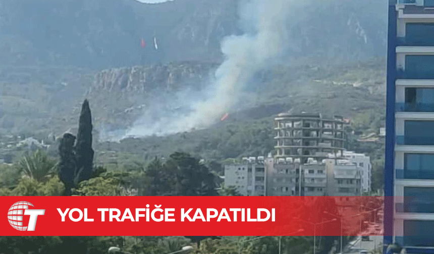 Yangın nedeniyle trafiğe kapatıldı