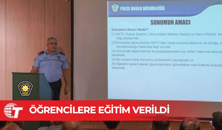 Polisten üniversite öğrencilerine eğitim