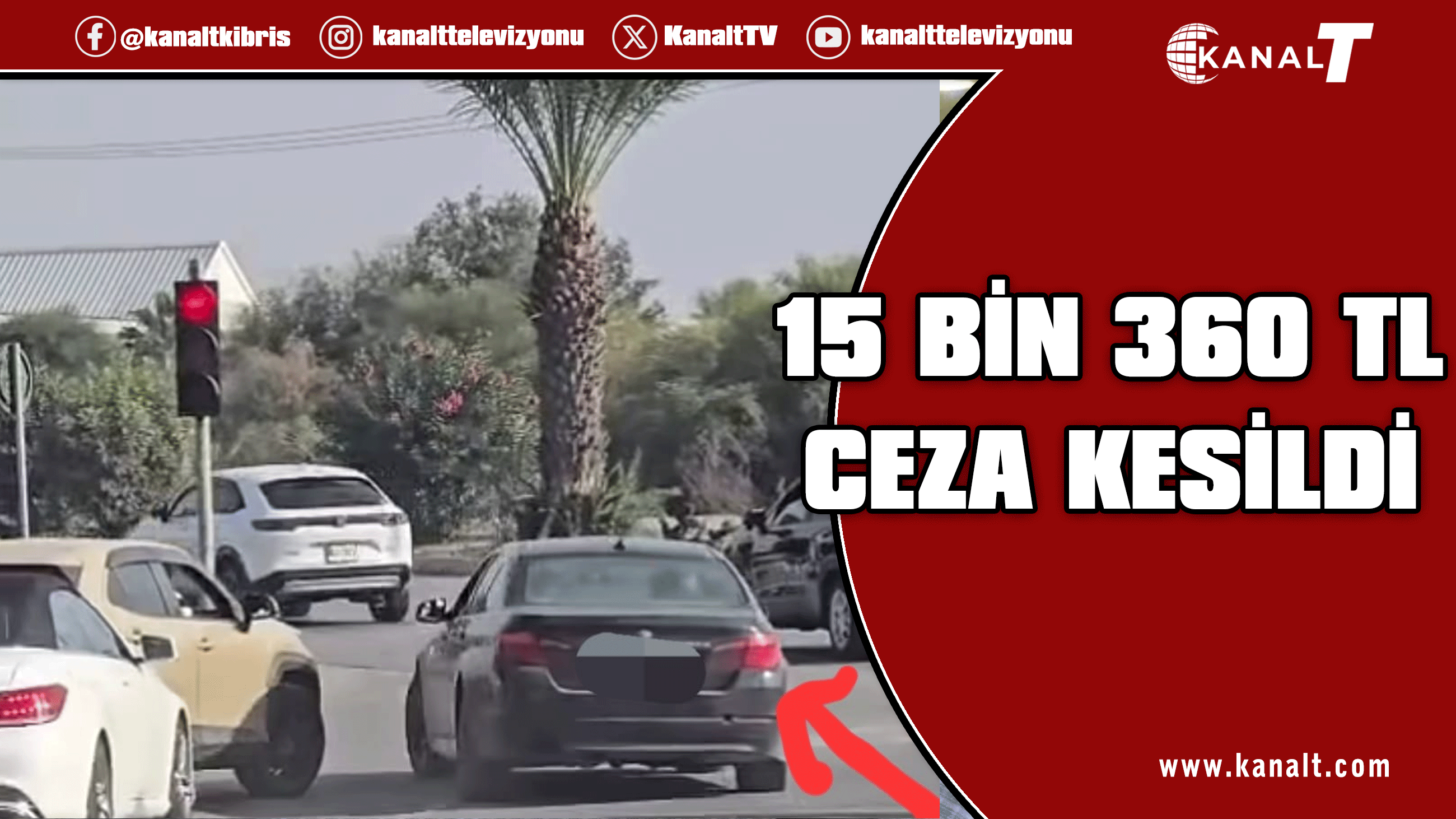 Kırmızı ışıkta geçerek trafik güvenliğini tehlikeye atan sürücü rapor edildi
