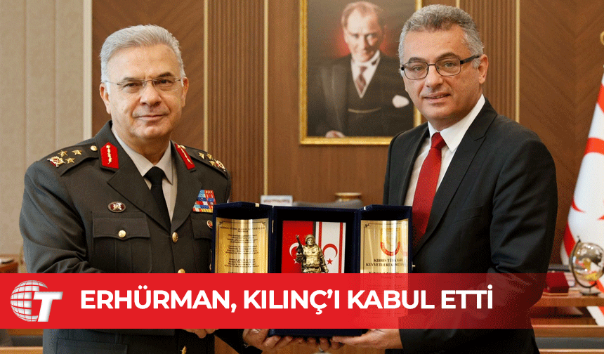 Cumhurbaşkanı Erhürman, KTBK Korgeneral Sebahattin Kılınç'ı kabul etti