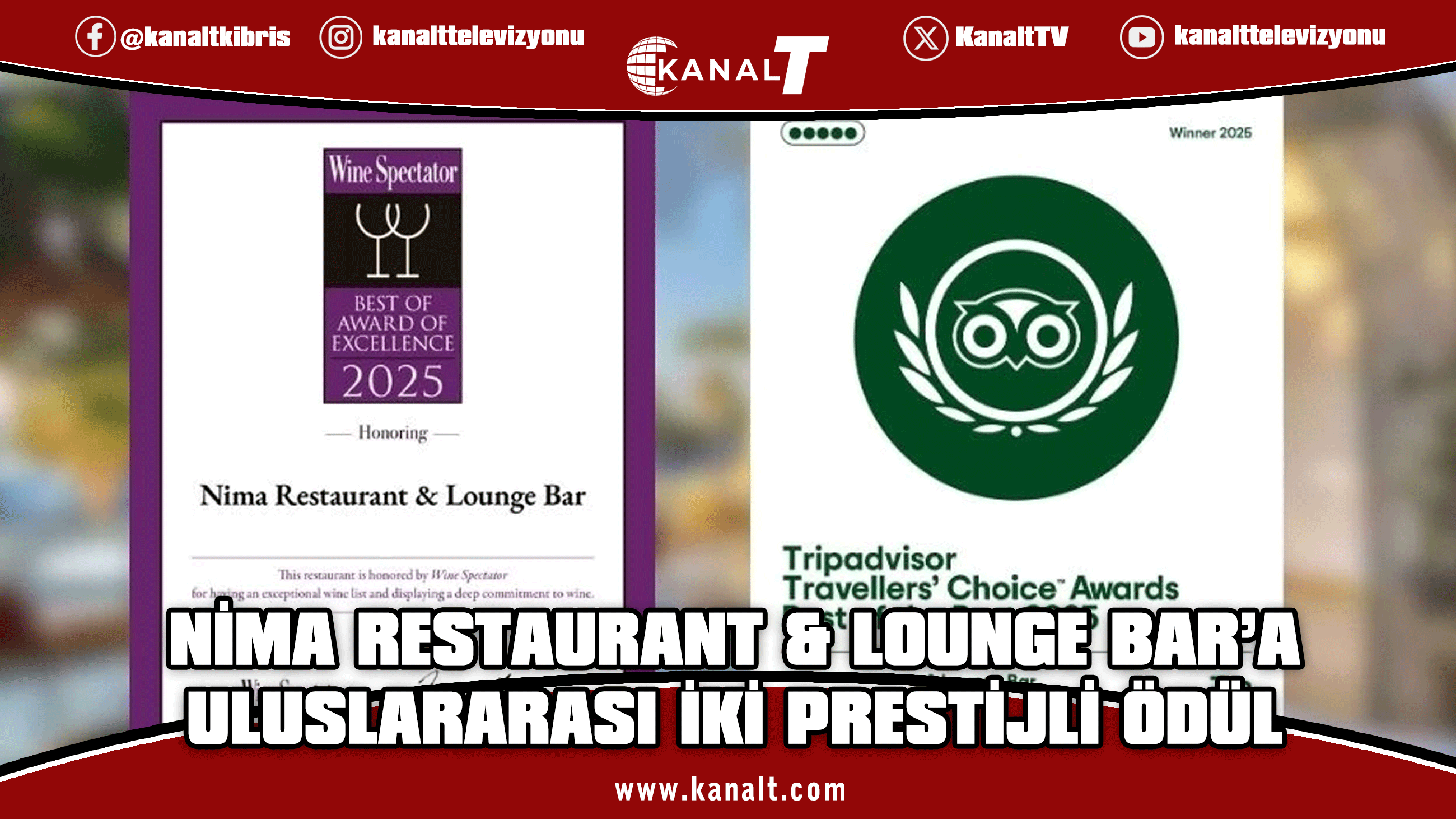 Nima Restaurant & Lounge Bar’a uluslararası iki prestijli ödül