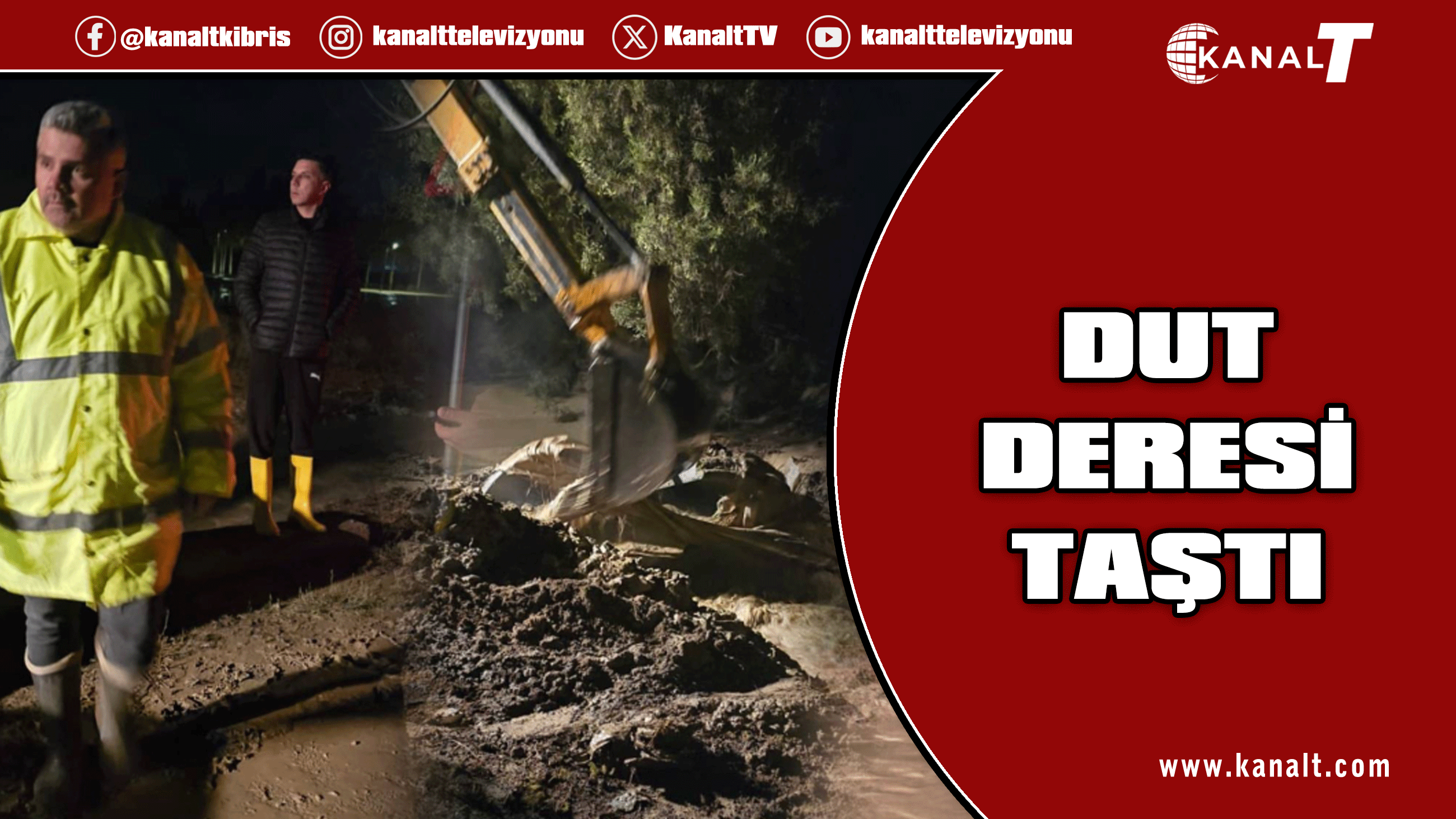 Kanlıköy’de etkili olan yoğun yağış, Dut Deresi’nin taşmasına yol açtı