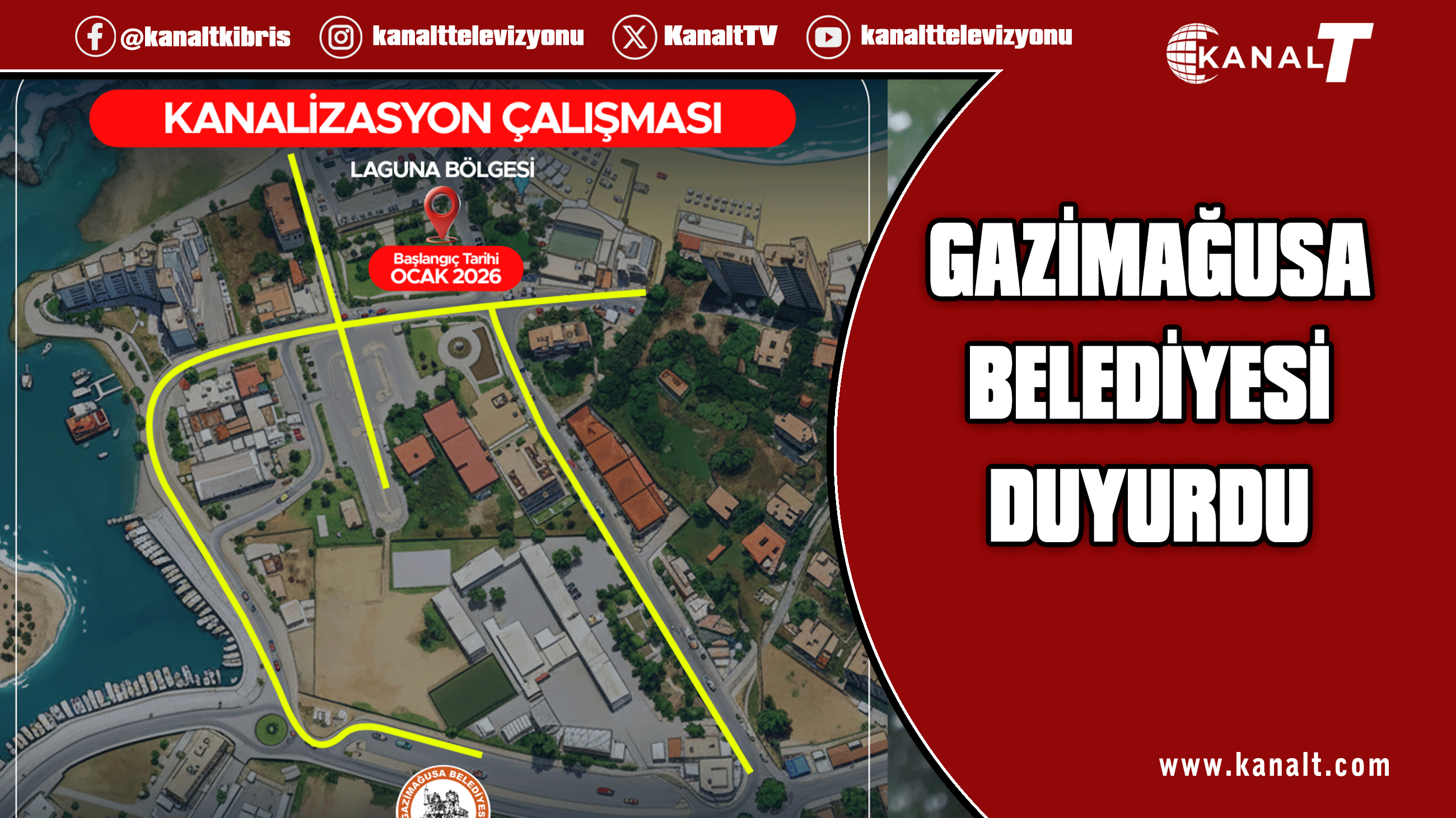 Gazimağusa Laguna bölgesine kanalizasyon hattı döşeniyor