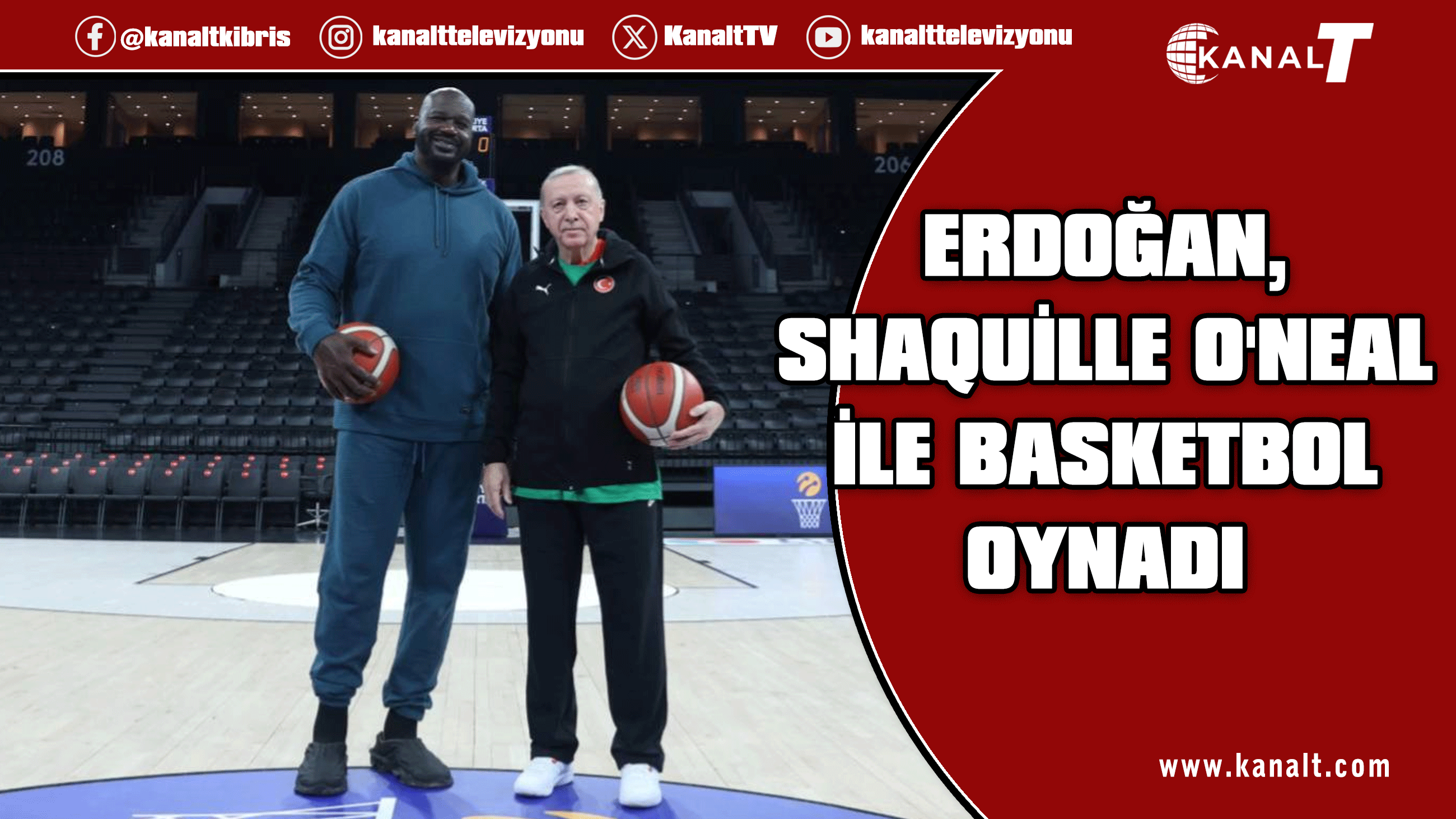 Erdoğan, Shaquille O'Neal ile basketbol oynadı