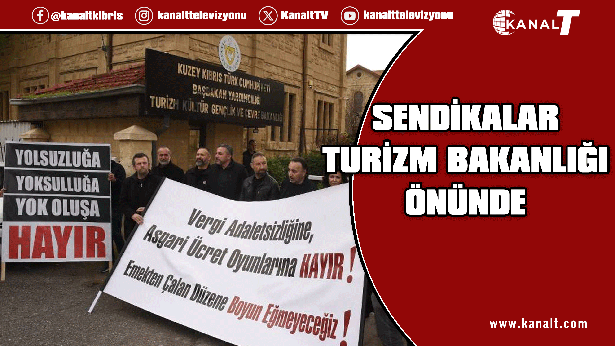 Kamuda yetkili sendikalardan Turizm Bakanlığı önünde eylem