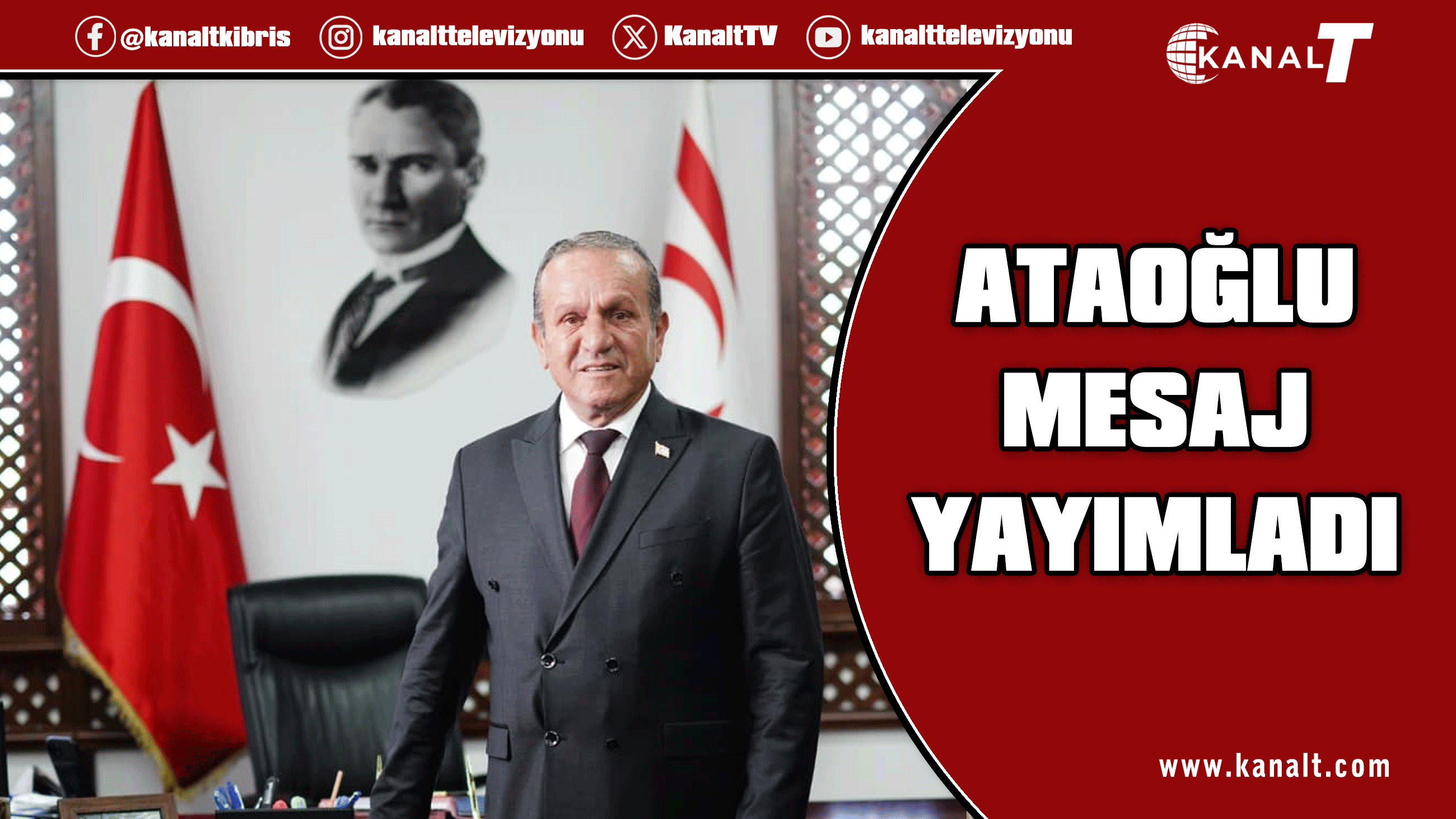 Ataoğlu, Kurucu Cumhurbaşkanı Rauf Raif Denktaş’ın ölüm yıl dönümü nedeniyle mesaj yayımladı
