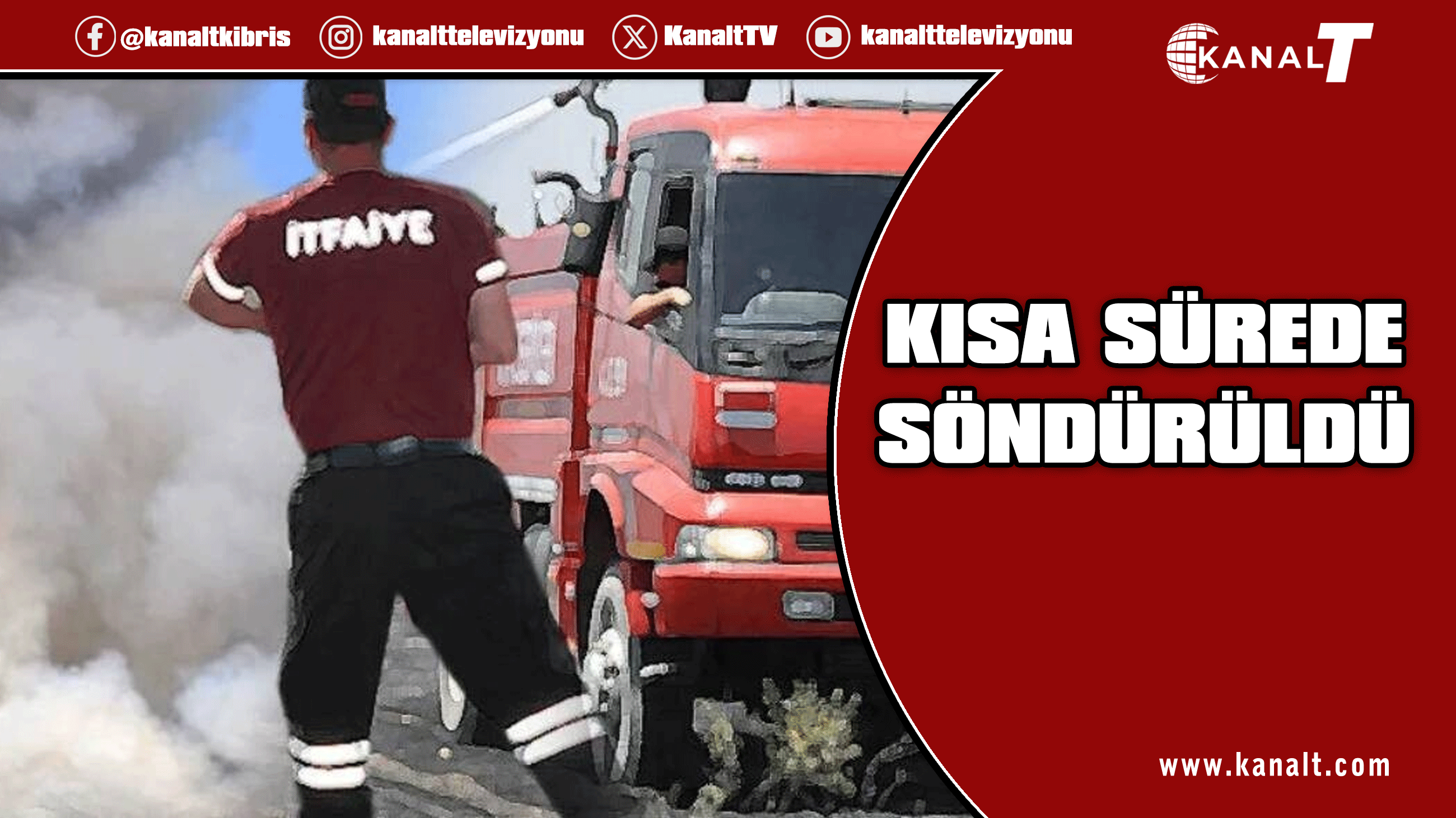 Lefkoşa'da seyir hâlindeki araçta yangın