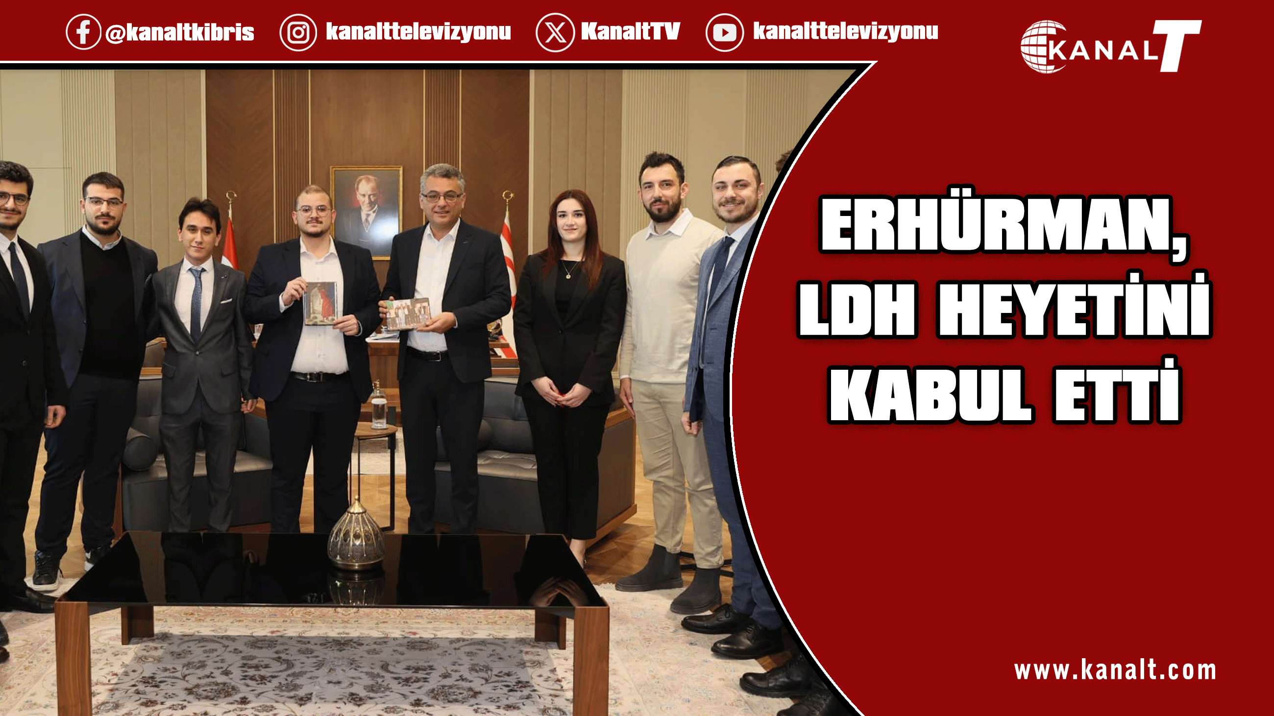 Cumhurbaşkanı Tufan Erhürman, Liberal Demokrasi Hareketi (LDH) başkan ve üyelerini kabul etti