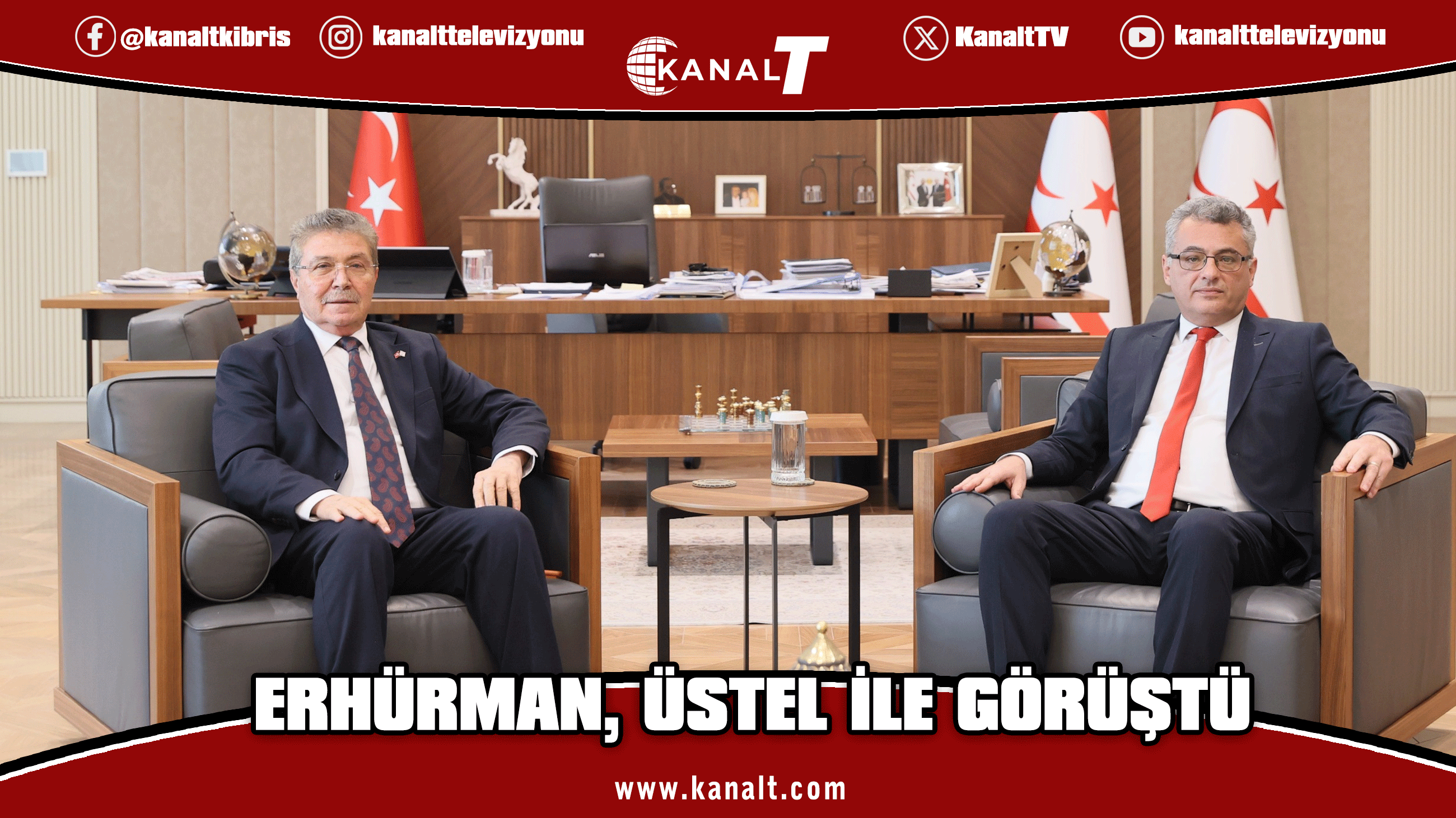 Cumhurbaşkanı Tufan Erhürman, Başbakan Ünal Üstel’i kabul etti