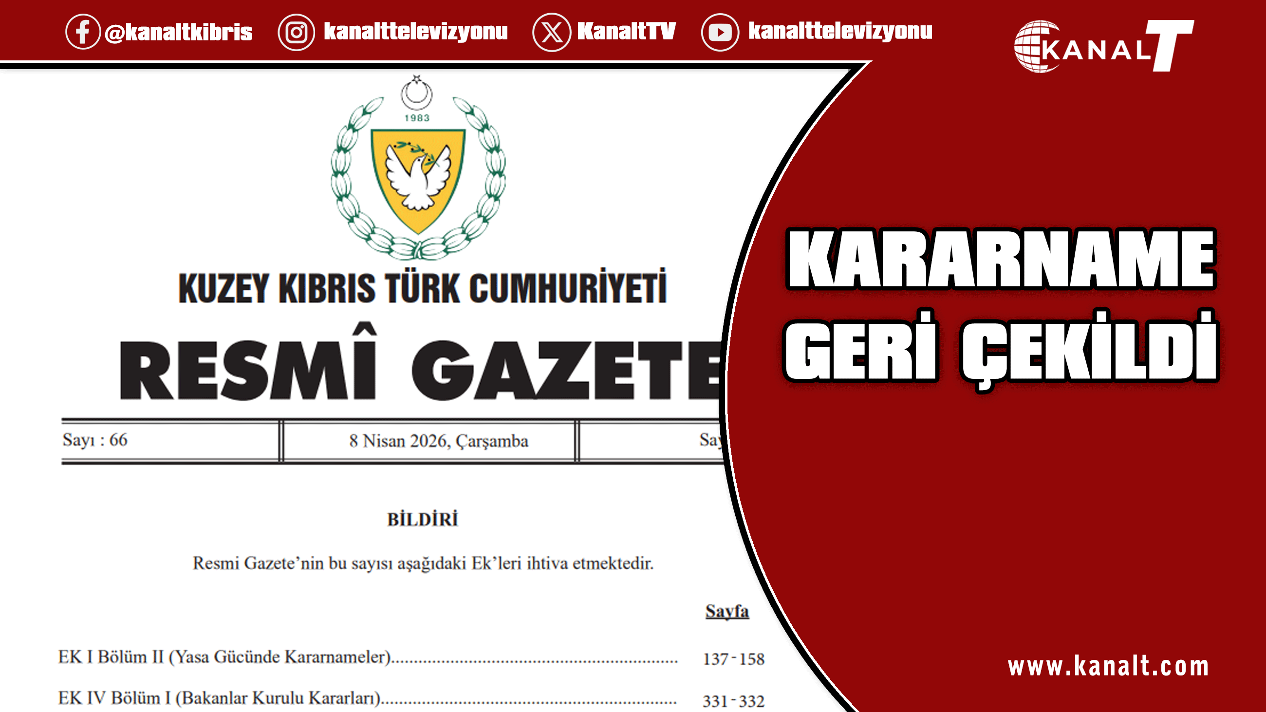 Yasa Gücündeki Kararname geri çekildi
